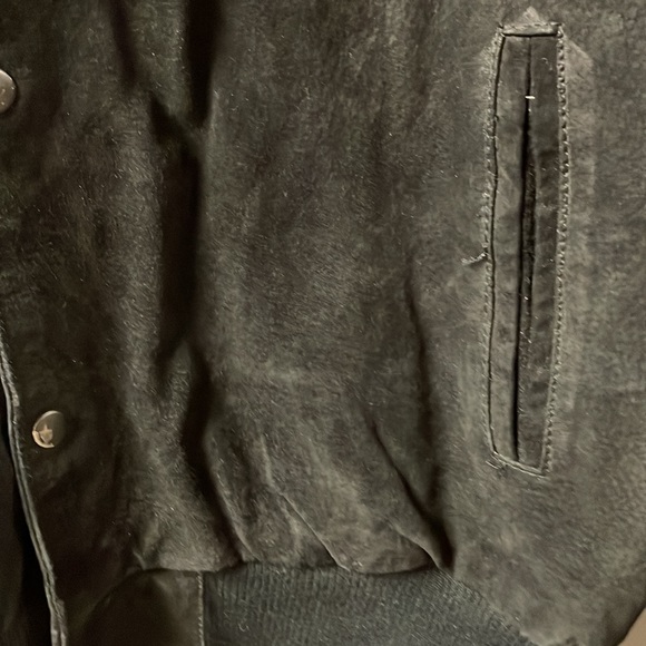 Vintage Black Suede Camel Bomber Jacket XL Advertising - Picture 3 of 9
